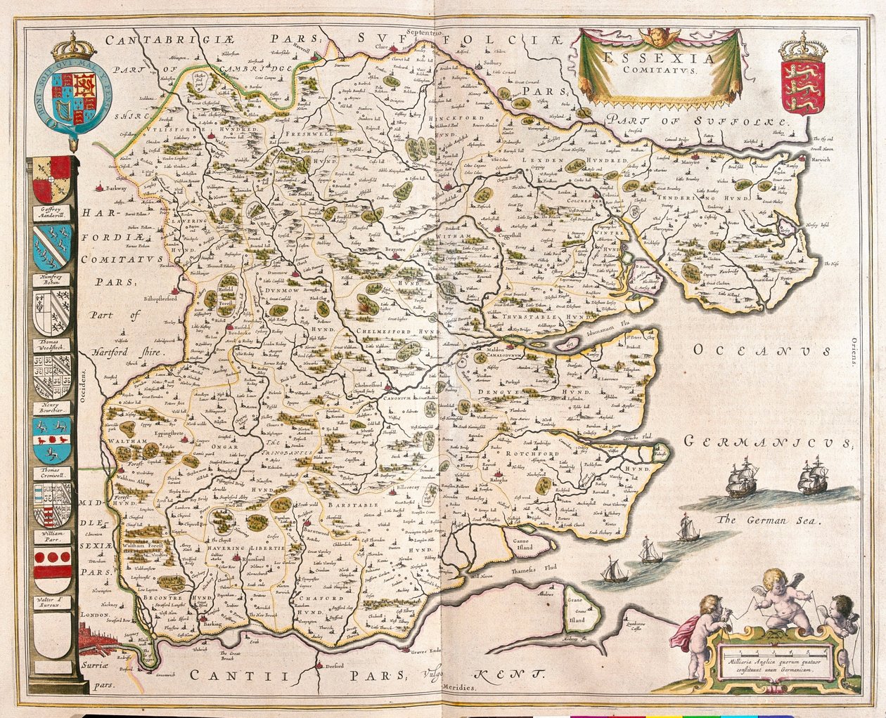 Essex, en "Theatrum Orbis Terrarum, sive Atlas Novus" de Willem Blaeu, Amsterdam de Willem Blaeu