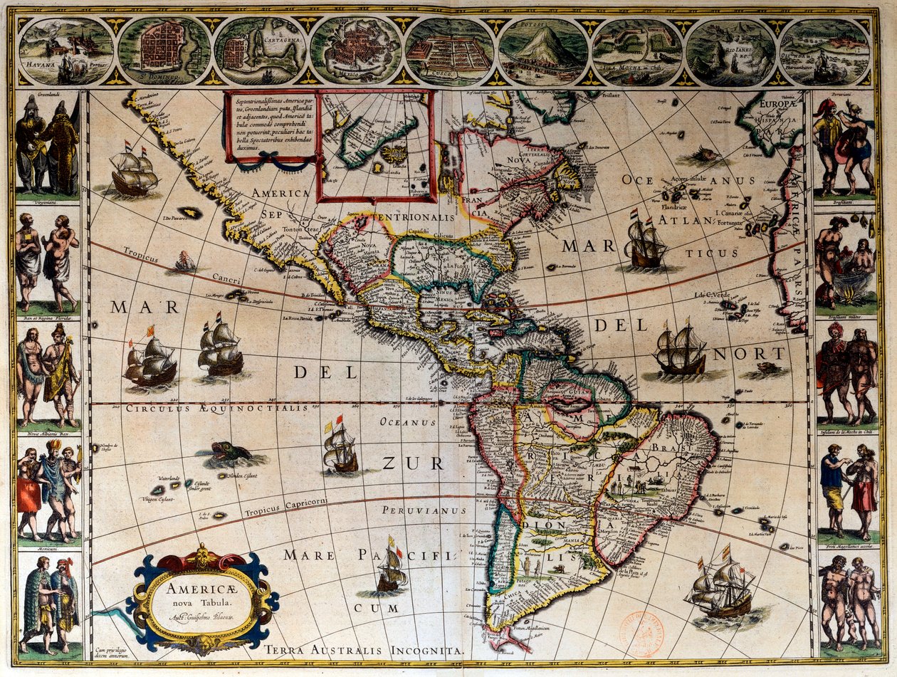 Mapa geográfico de América. En 