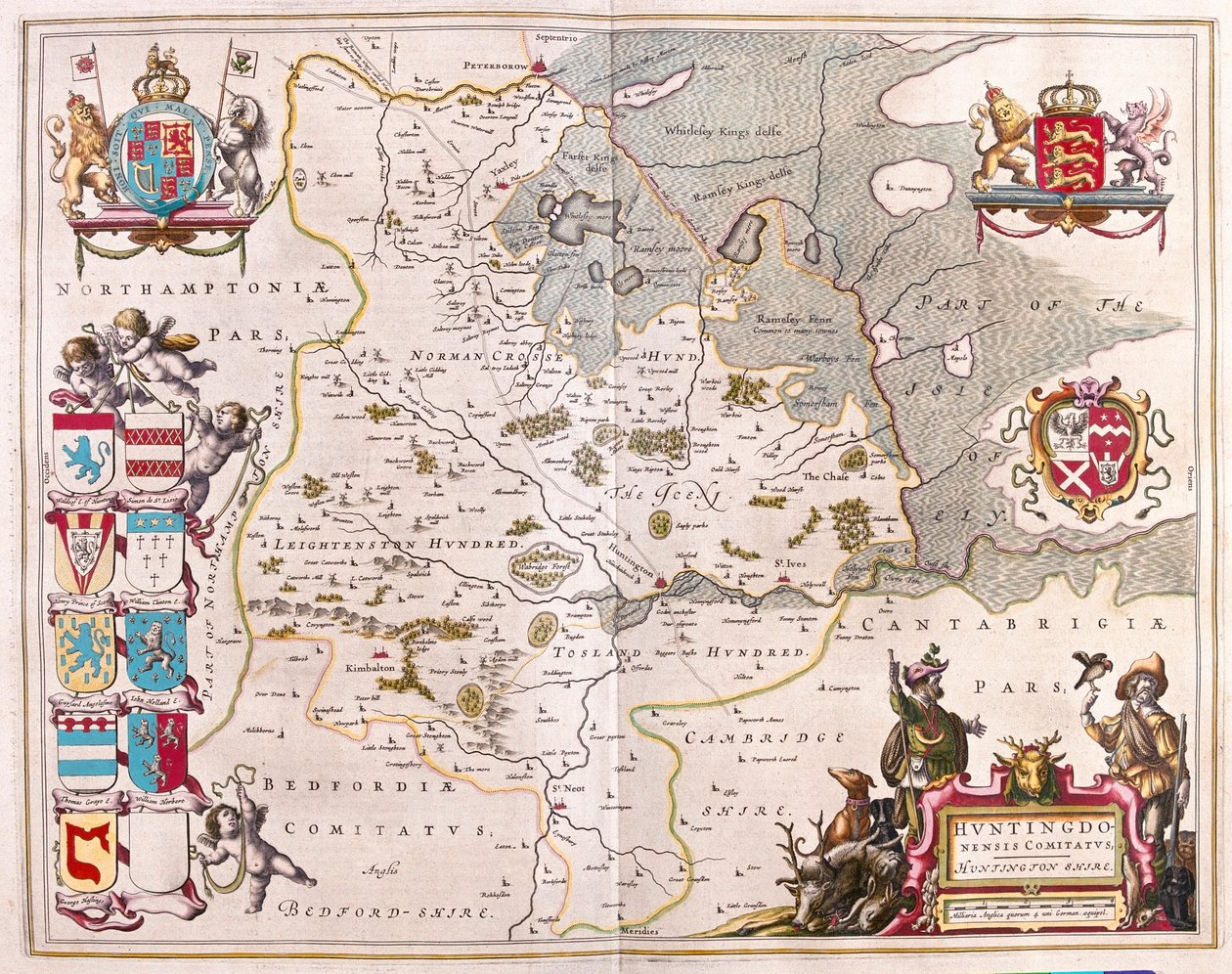 Huntington shire, en "Theatrum Orbis Terrarum, sive Atlas Novus" de Willem Blaeu, Amsterdam de Willem Blaeu