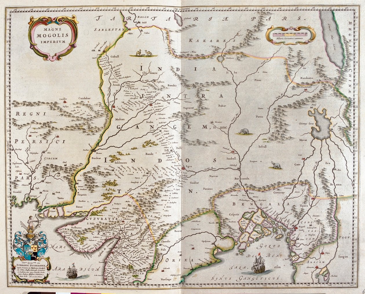 Irán a través del Tíbet, y el norte de la India hasta Birmania, en "Theatrum Orbis Terrarum, sive Atlas Novus" de Willem Blaeu, Amsterdam. de Willem Blaeu