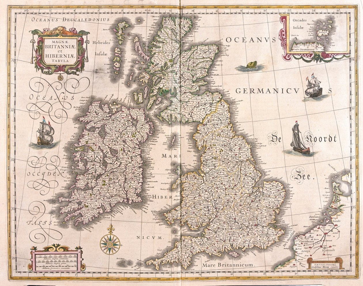 Irlanda y Gran Bretaña, en "Theatrum Orbis Terrarum, sive Atlas Novus" de Willem Blaeu, Amsterdam. de Willem Blaeu