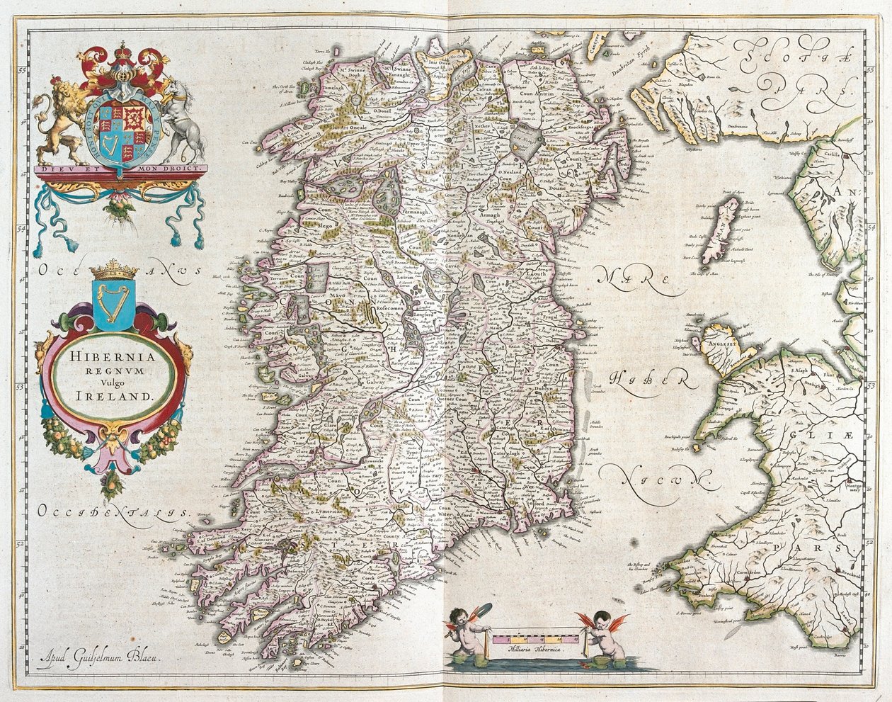Irlanda, en "Theatrum Orbis Terrarum, sive Atlas Novus" de Willem Blaeu, Amsterdam de Willem Blaeu