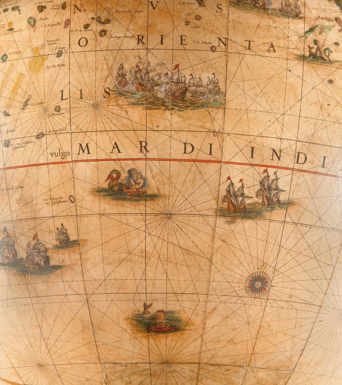 Gran par de globos de biblioteca, el terrestre 1645/48, el celestial después de c.1630 de Willem Blaeu