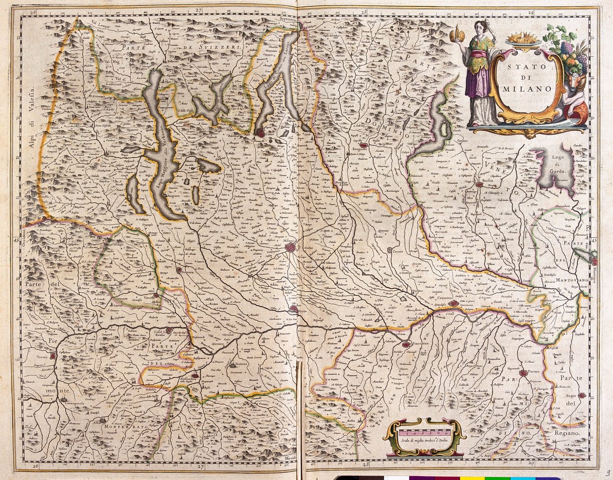 Lombardía, Italia, en "Theatrum Orbis Terrarum, sive Atlas Novus" de Willem Blaeu, Amsterdam de Willem Blaeu