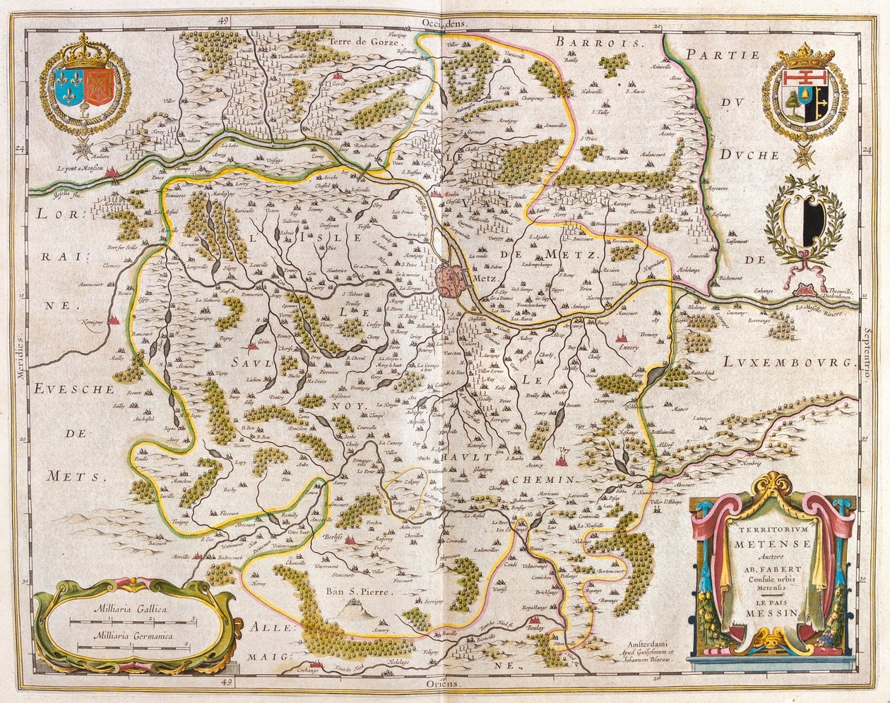 Lorena, Metz, en "Theatrum Orbis Terrarum, sive Atlas Novus" de Willem Blaeu, Amsterdam de Willem Blaeu