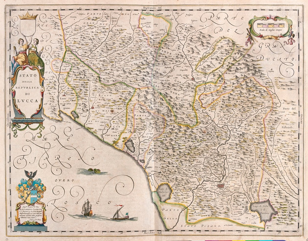 Lucca, Italia, en "Theatrum Orbis Terrarum, sive Atlas Novus" de Willem Blaeu, Amsterdam de Willem Blaeu