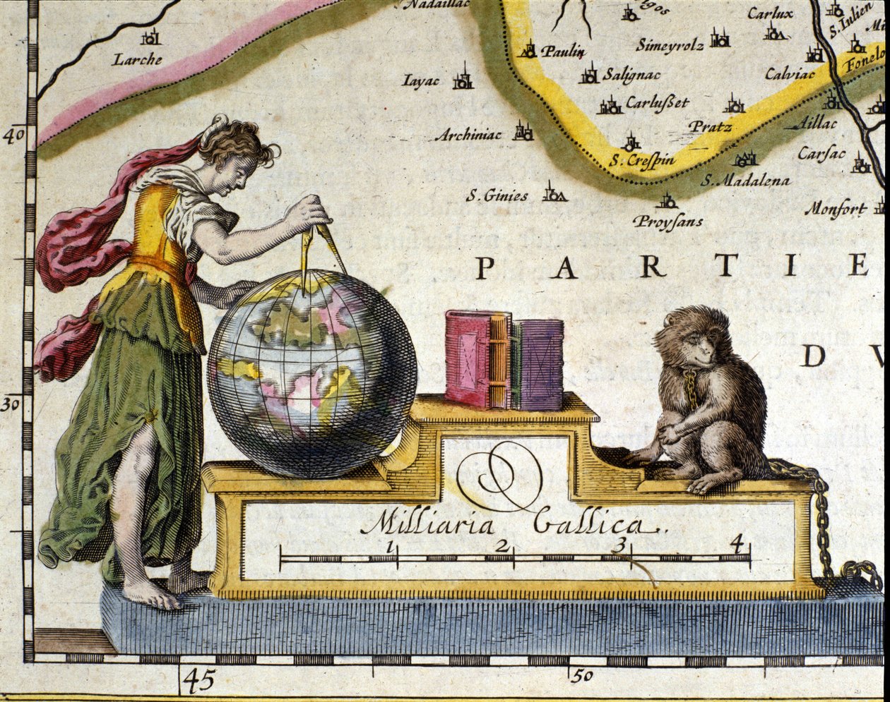 Medición de la Tierra. Detalle del atlas de Willem Janszoon Blaeu (1571-1638). Ámsterdam 1630 de Willem Blaeu