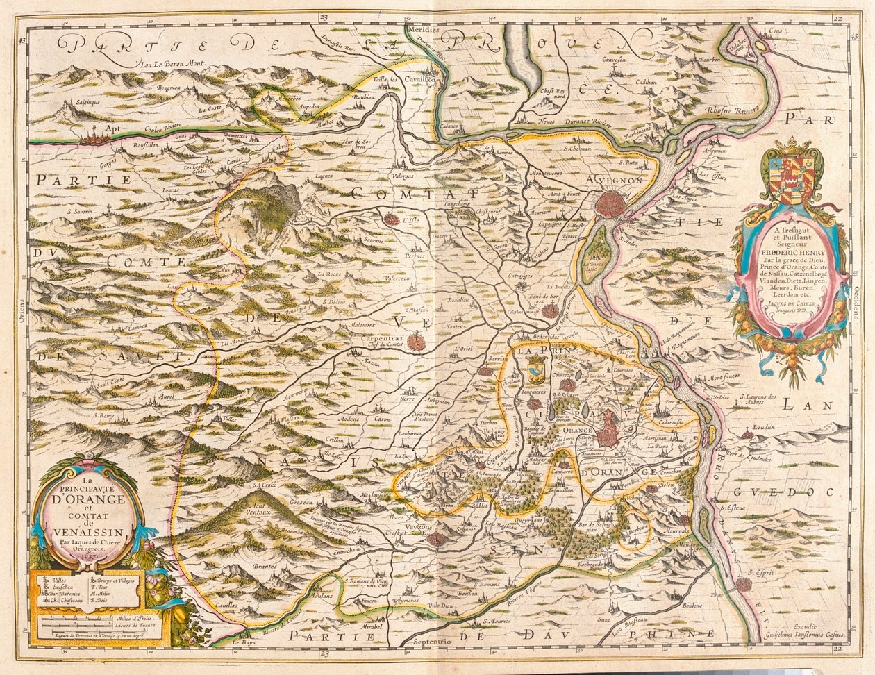 Orange y Avignon, en "Theatrum Orbis Terrarum, sive Atlas Novus" de Willem Blaeu, Amsterdam de Willem Blaeu