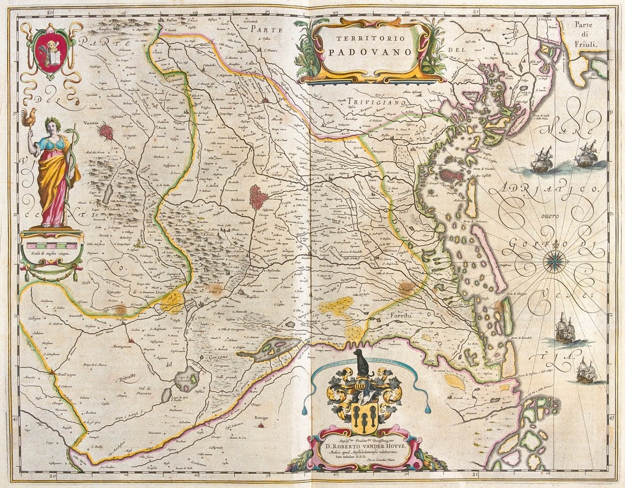 Padua, Italia, en "Theatrum Orbis Terrarum, sive Atlas Novus" de Willem Blaeu, Amsterdam de Willem Blaeu