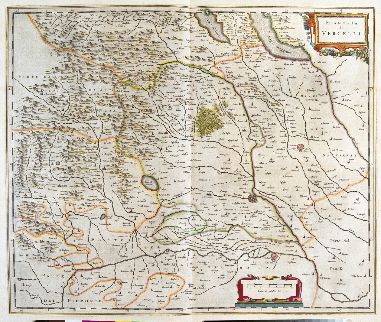 Piemont, Italia, en "Theatrum Orbis Terrarum, sive Atlas Novus" de Willem Blaeu, Amsterdam de Willem Blaeu