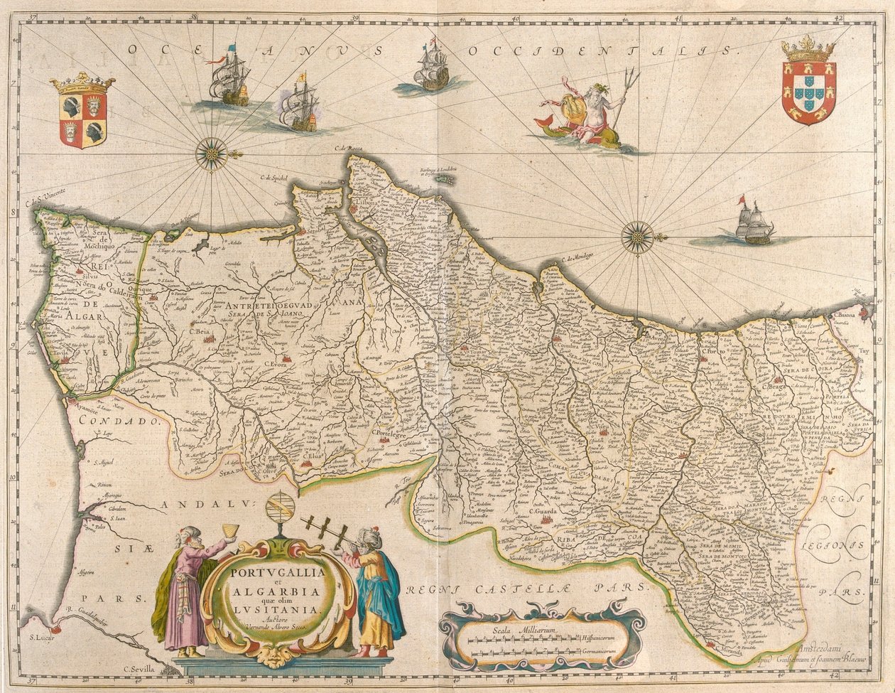 Portugal y el Algarve, en "Theatrum Orbis Terrarum, sive Atlas Novus" de Willem Blaeu, Amsterdam de Willem Blaeu