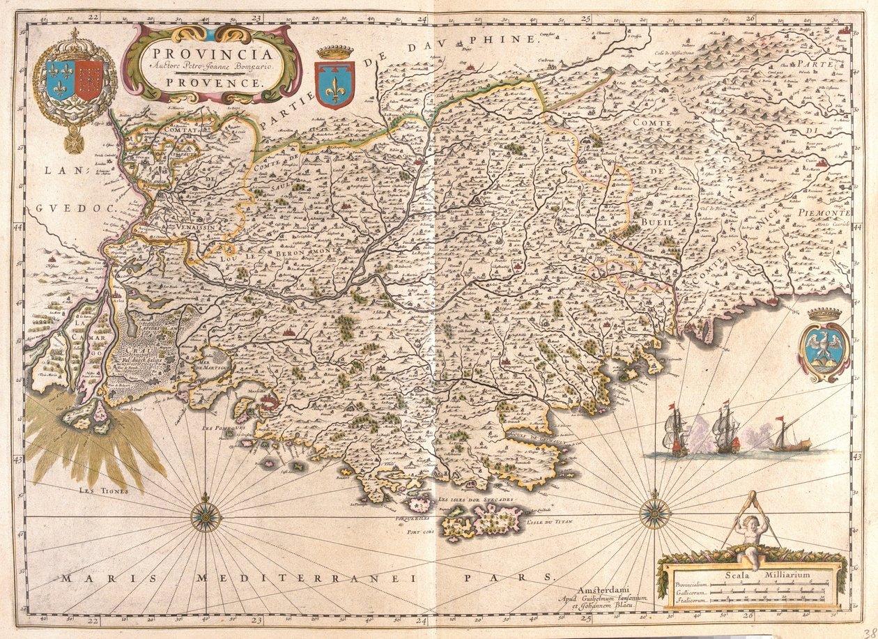 Provenza, en "Theatrum Orbis Terrarum, sive Atlas Novus" de Willem Blaeu, Amsterdam de Willem Blaeu