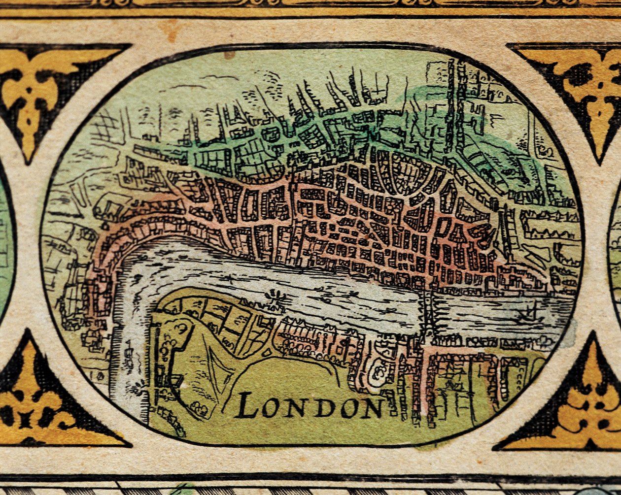 Representación de la Ciudad de Londres (detalle) de Willem Blaeu