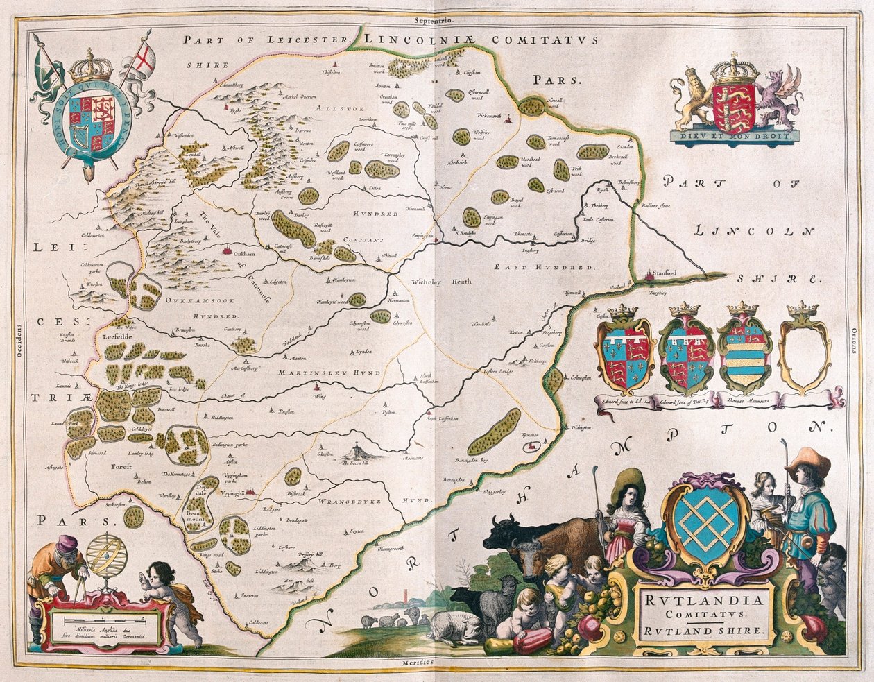 Rutland shire, en "Theatrum Orbis Terrarum, sive Atlas Novus" de Willem Blaeu, Amsterdam de Willem Blaeu
