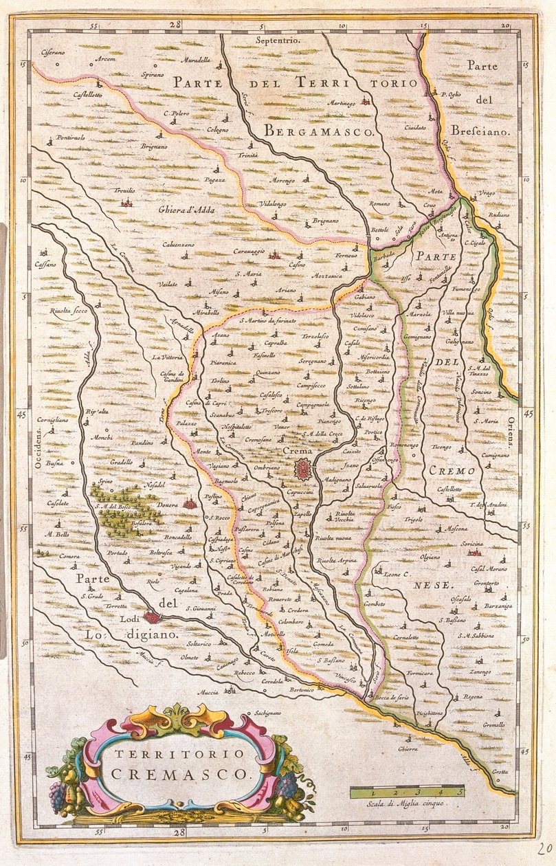 Territorio de Crema, Italia, en "Theatrum Orbis Terrarum, sive Atlas Novus" de Willem Blaeu, Amsterdam de Willem Blaeu