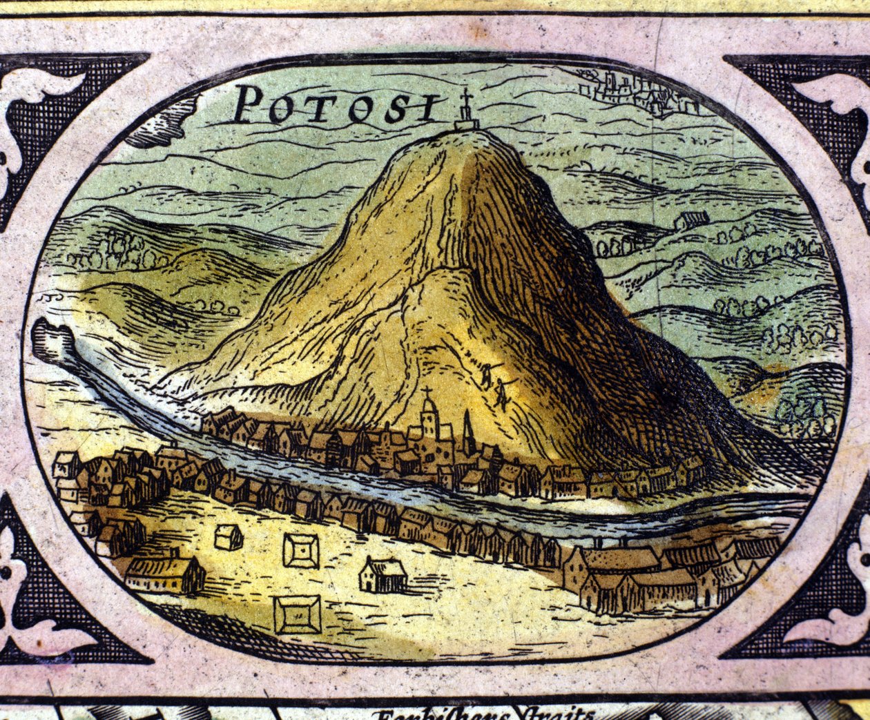 Las minas de plata de Potosí (Bolivia) según el "Atlas" de William Blaeu de Willem Blaeu