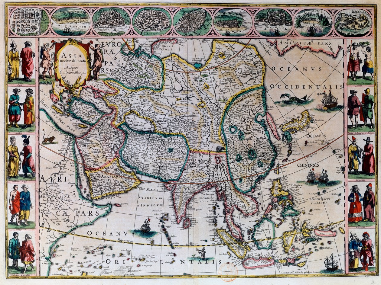 El teatro del mundo o el nuevo atlas de Ámsterdam. Mapa geográfico de Asia por Willem Janszoon Blaeu (1571-1638) de Willem Blaeu
