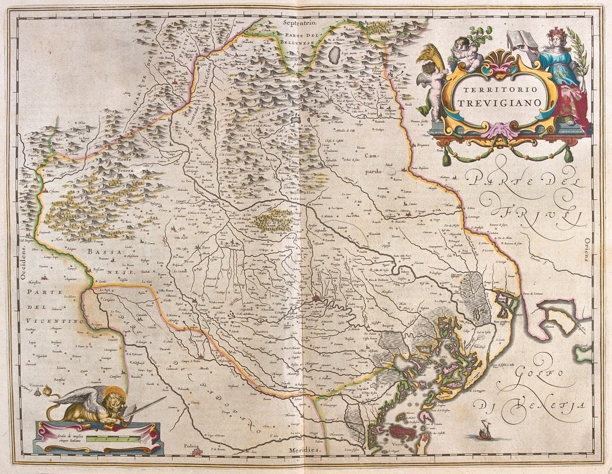Treviso, Italia, en "Theatrum Orbis Terrarum, sive Atlas Novus" de Willem Blaeu, Amsterdam de Willem Blaeu