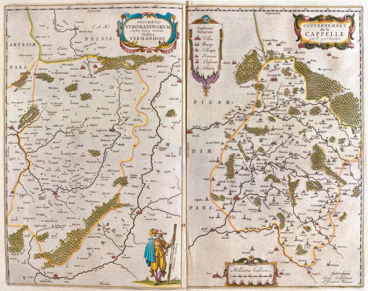 Vermandois-Saint Quentin/Tierache, Aisne, en "Theatrum Orbis Terrarum, sive Atlas Novus" de Willem Blaeu, Amsterdam de Willem Blaeu