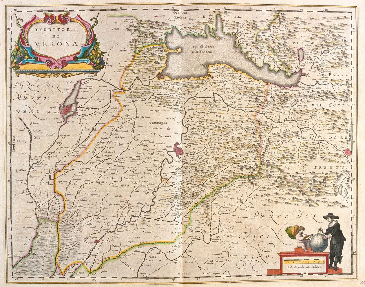 Verona, Italia, en "Theatrum Orbis Terrarum, sive Atlas Novus" de Willem Blaeu, Amsterdam de Willem Blaeu