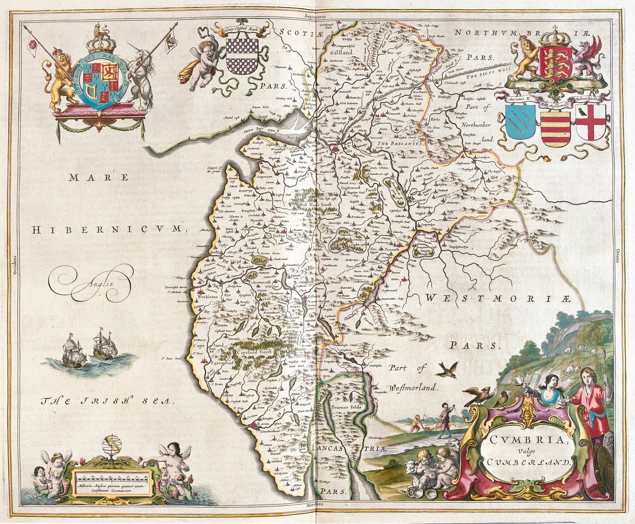 Westmorland - cumbria lake district, en "Theatrum Orbis Terrarum, sive Atlas Novus" de Willem Blaeu, Amsterdam de Willem Blaeu