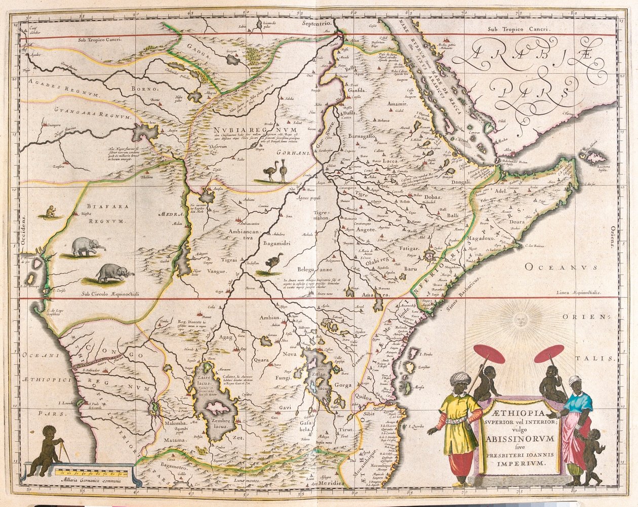 África central y oriental, incluido Mozambique, en "Theatrum Orbis Terrarum, sive Atlas Novus" de Willem Blaeu, Amsterdam. de Willem Blaeu