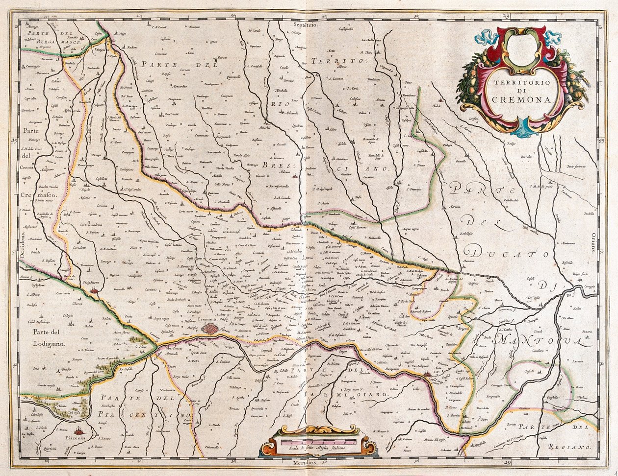 ciudad de Cremona, italia, en "Theatrum Orbis Terrarum, sive Atlas Novus" de Willem Blaeu, Amsterdam de Willem Blaeu
