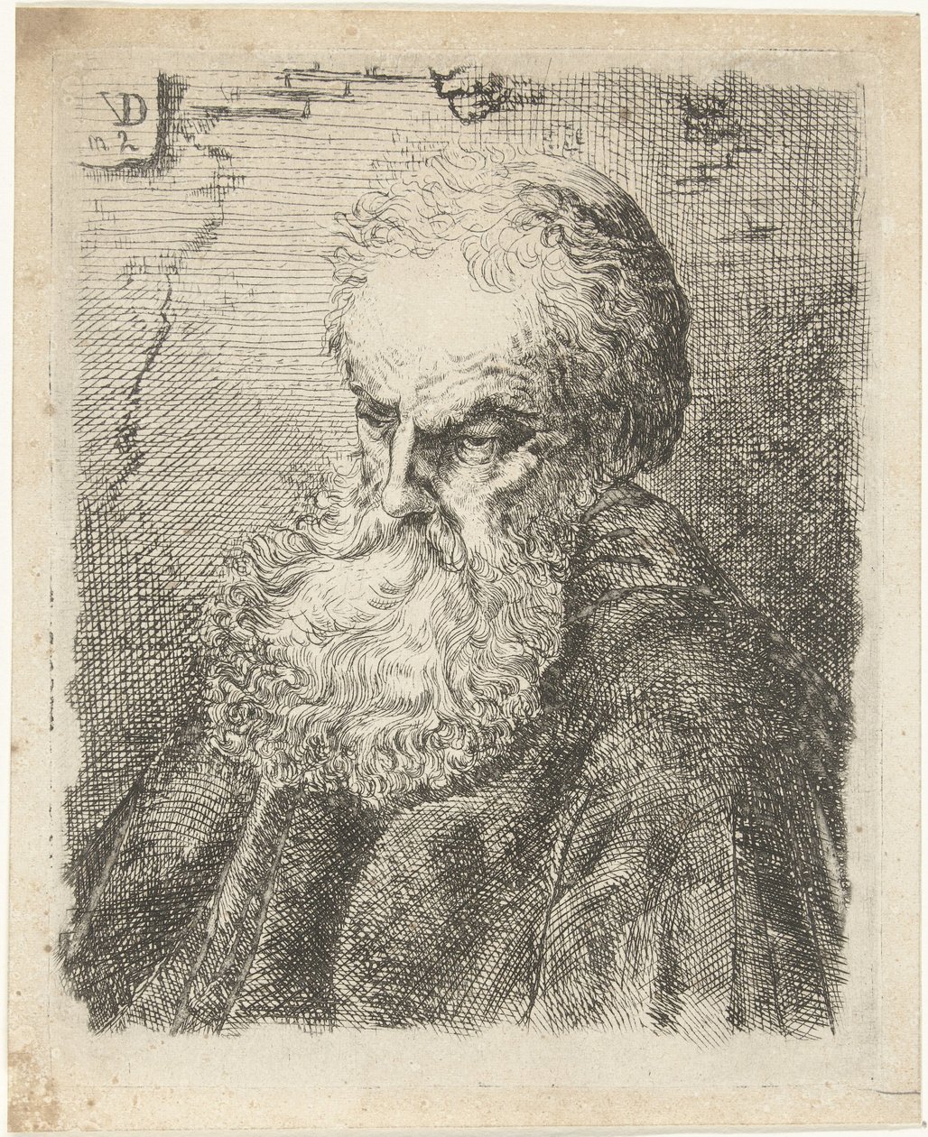 Busto de un anciano con barba de Willem Cornelis van Dijk