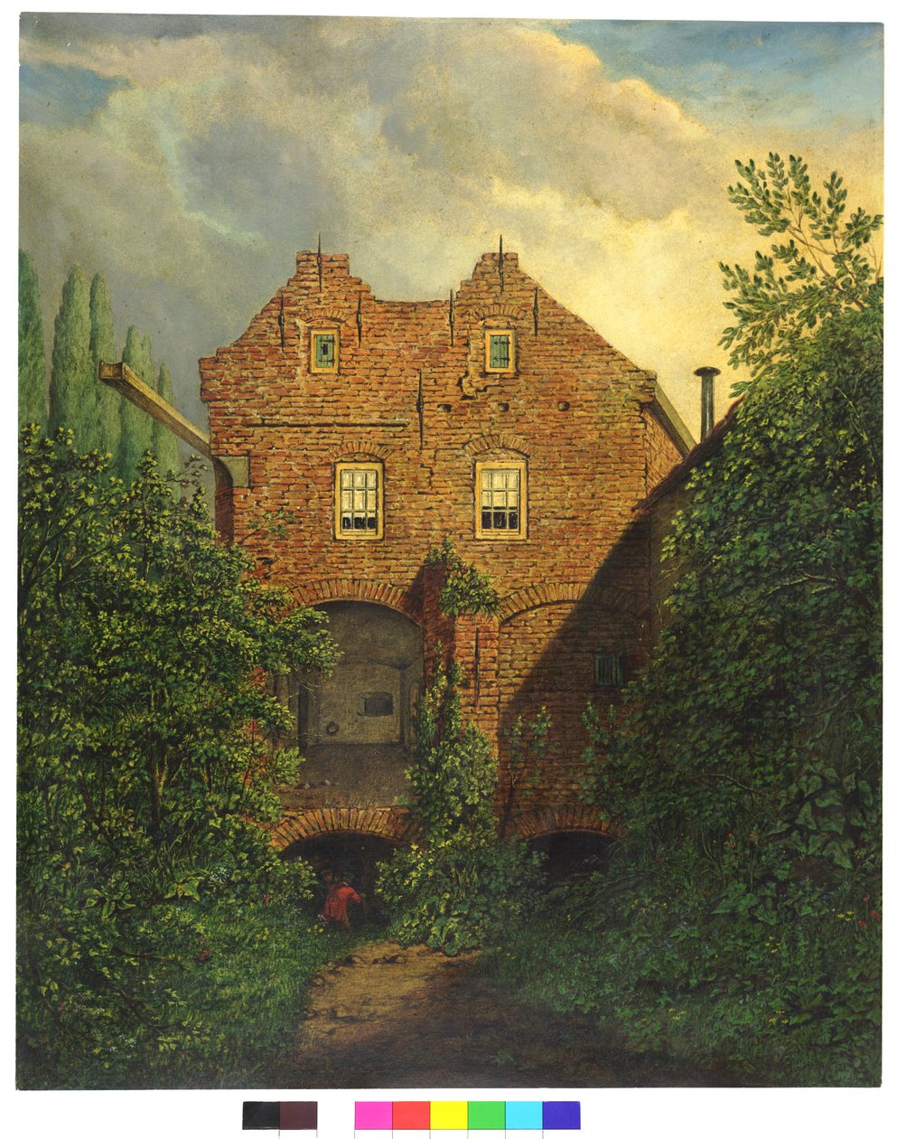 HUA-28425-Vista en el bastión Sterrenburg en Utrecht de la fachada oeste de la casa sobre los emplazamientos sur de los cañones. de Willem Cornelis van Dijk