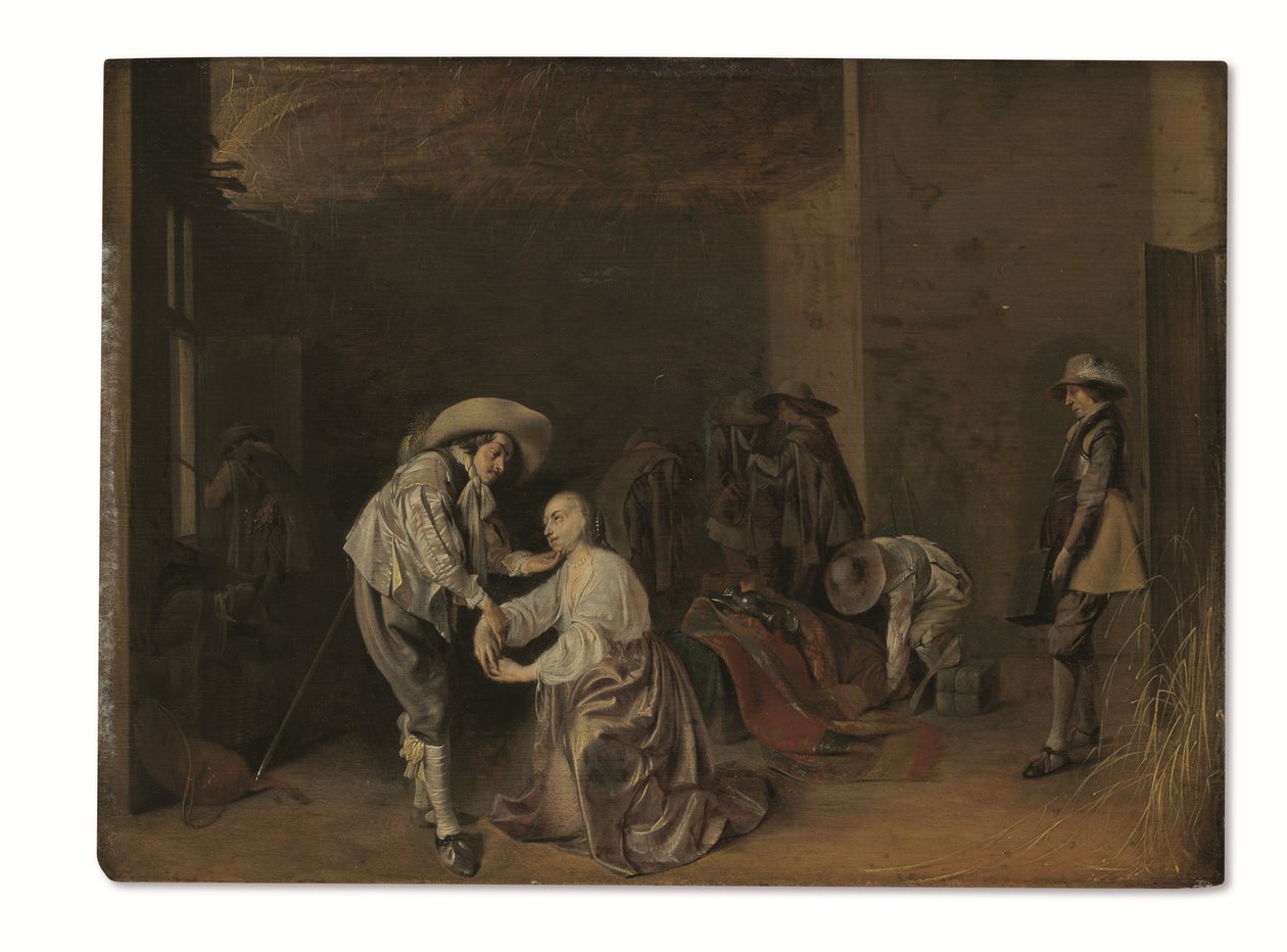 Soldados saqueando (óleo sobre tabla) de Willem Cornelisz Duyster