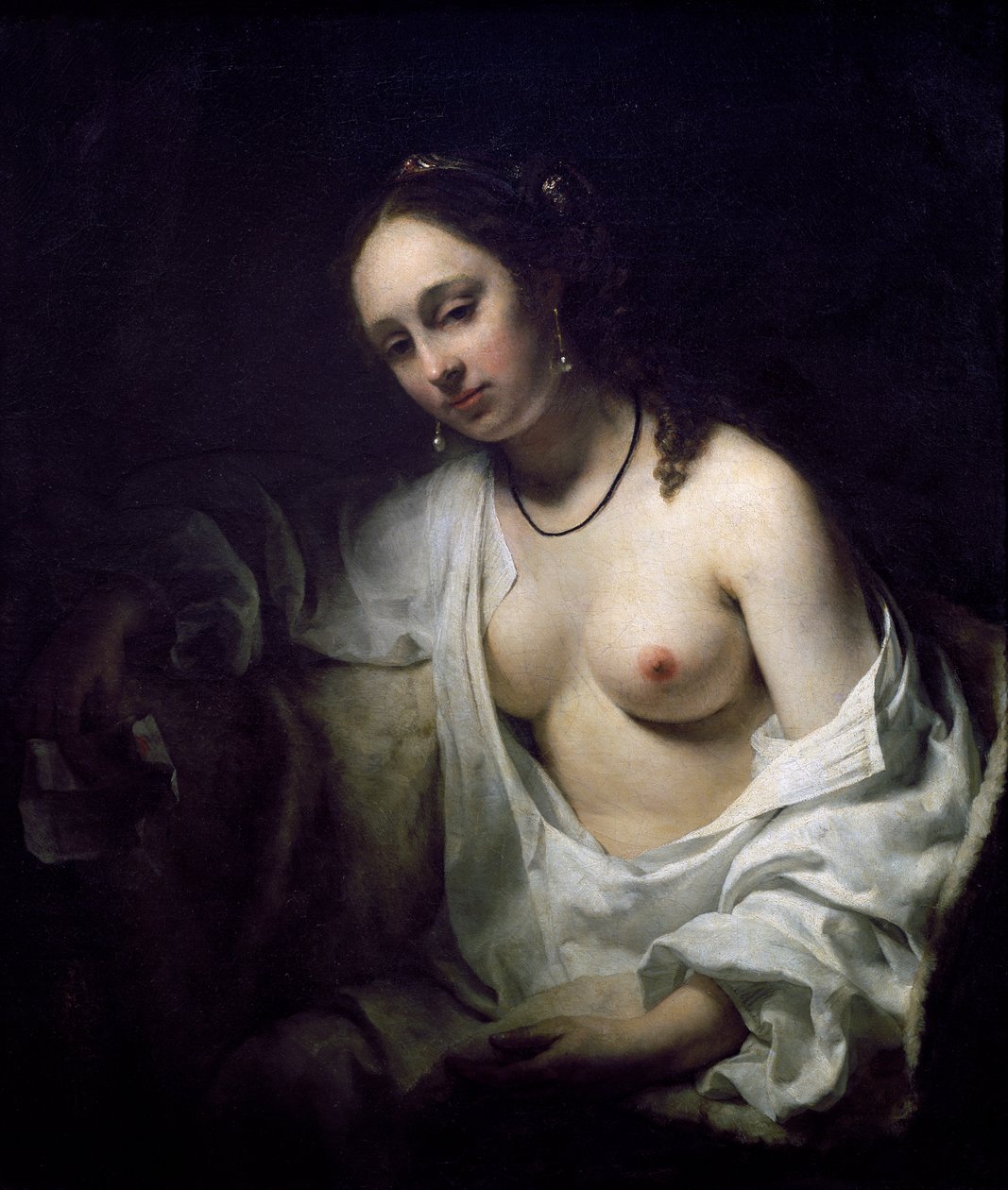 Betsabé recibiendo la carta de David, por Willem Drost de Willem Drost