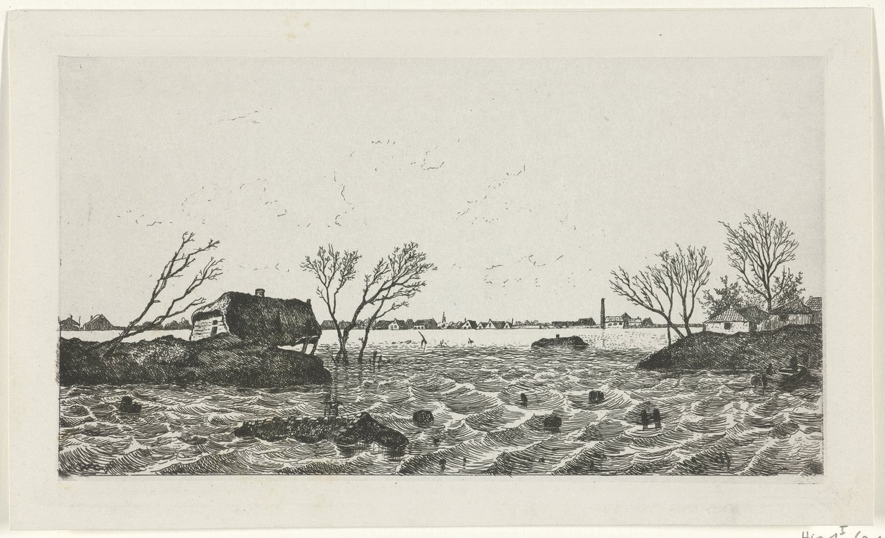 Brecha de dique en Dreumel, 1855 de Willem Gruyter jr.