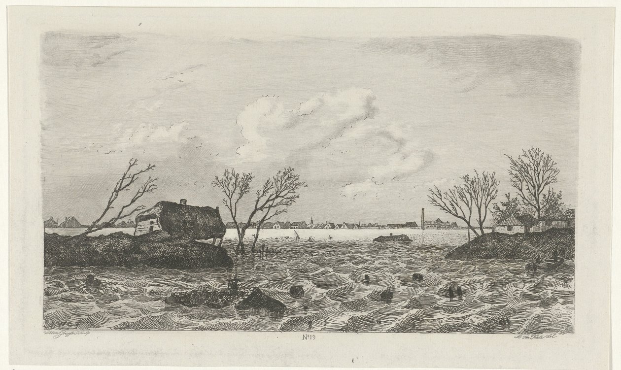Brecha de dique en Dreumel, 1855 de Willem Gruyter jr.
