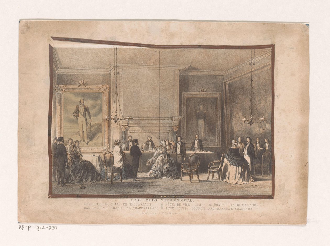 Consejo y sala de bodas en Amsterdam Viejo Zijds Voorburgwal. El ayuntamiento (consejo y salón de bodas) (título sobre objeto) de Willem Hekking jr.