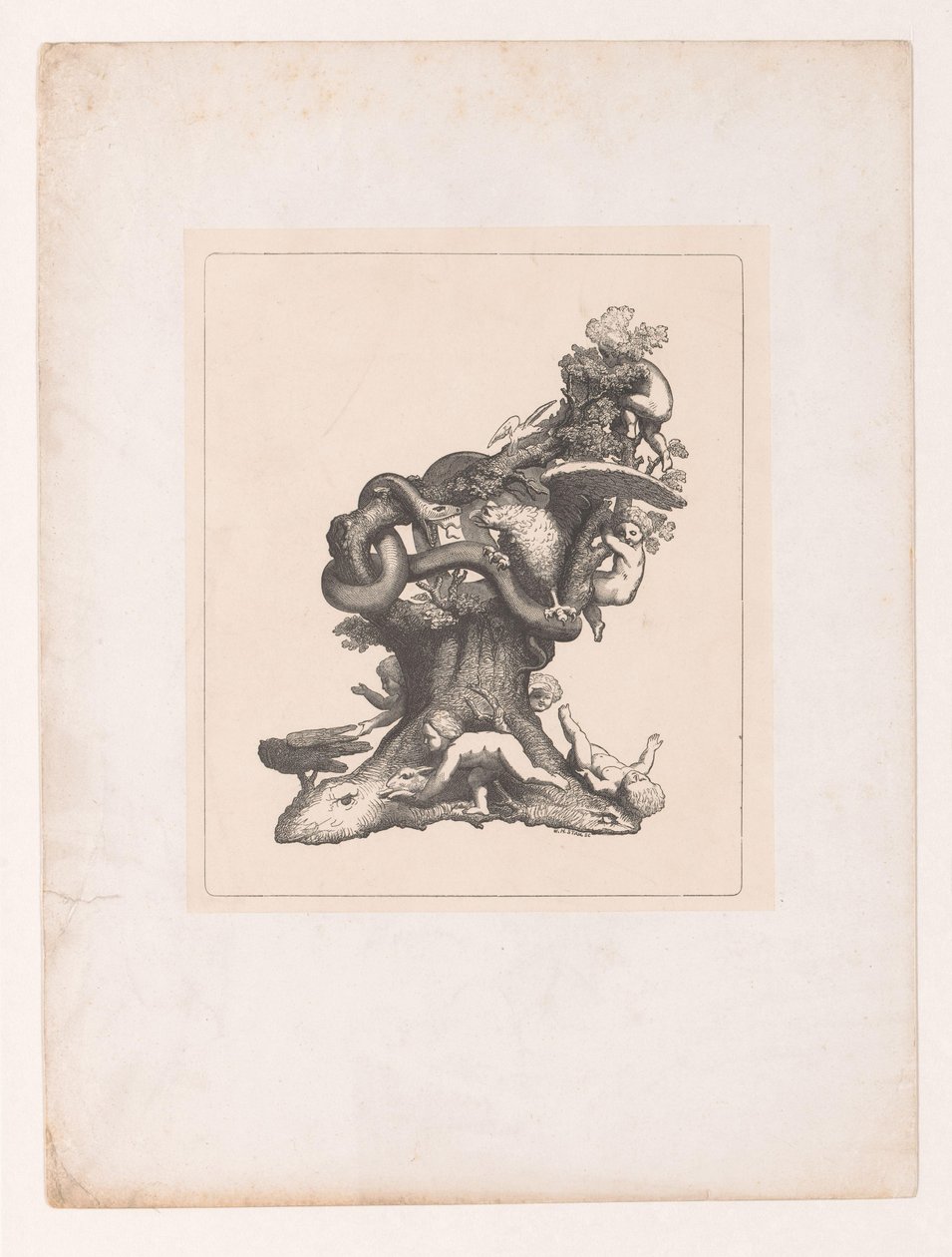 Árbol con niños y animales de Willem Hendrik Stam