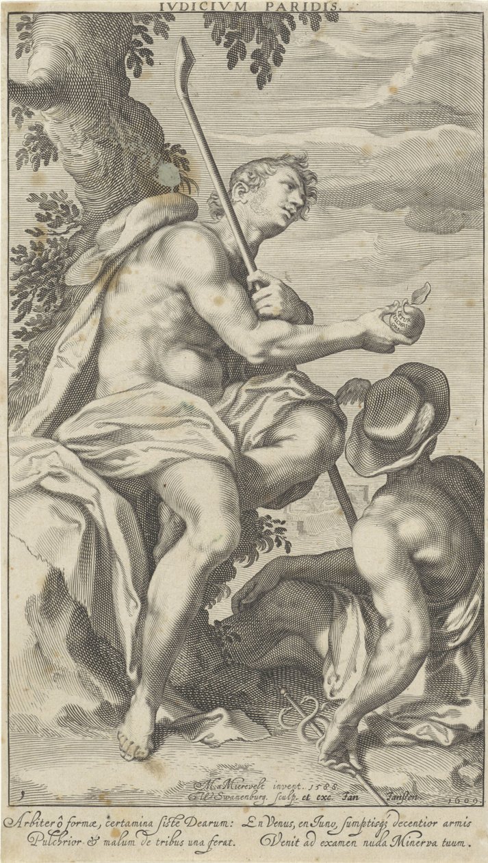 París en Mercurius Sentencia de París (título sobre objeto) Oordeel van Paris (título de la serie) de Willem Isaacsz. van Swanenburg