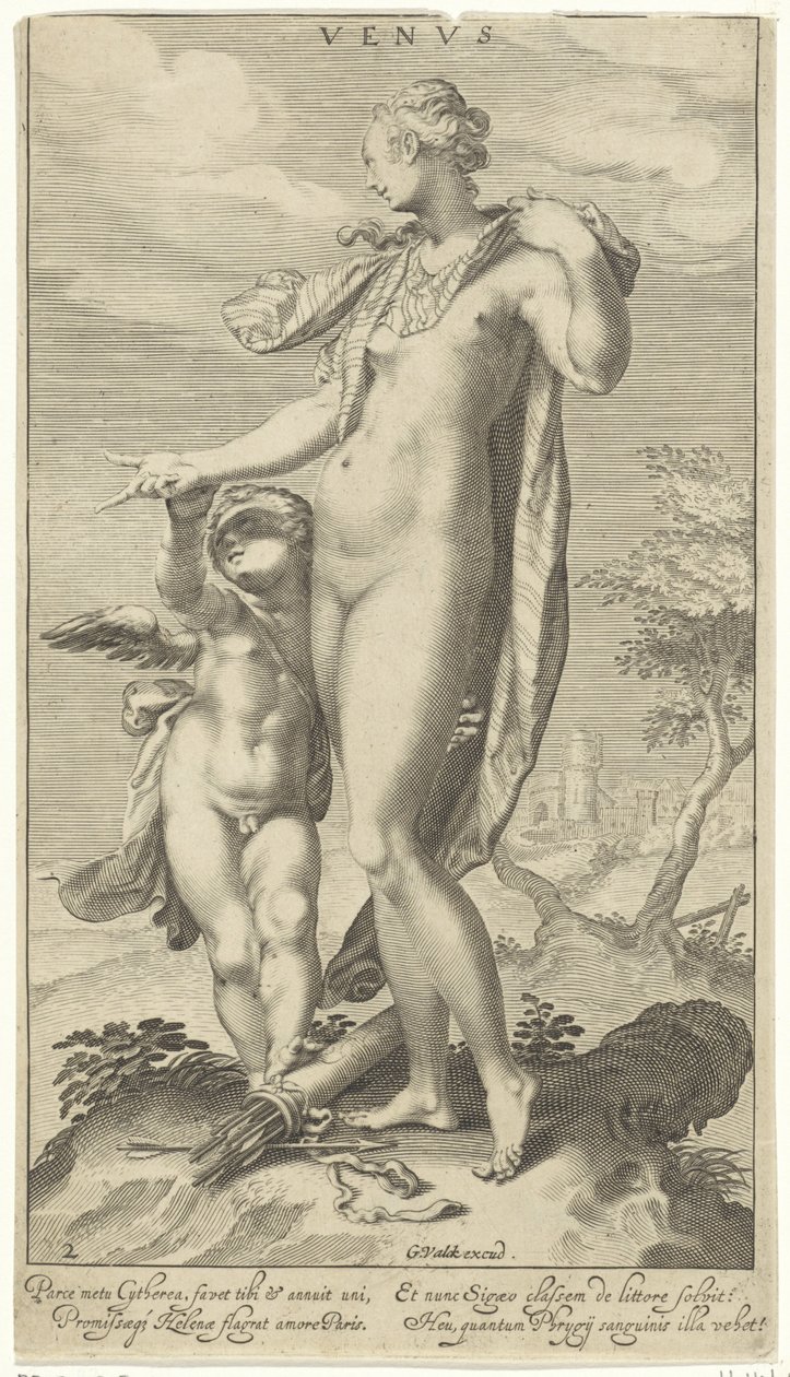 Venus y Cupido Venus (título sobre el objeto) Sentencia de París (título de la serie) de Willem Isaacsz. van Swanenburg