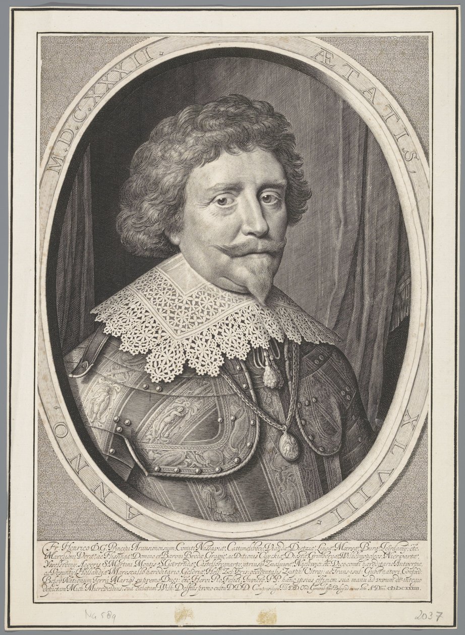 Retrato de Frederik Hendrik, Príncipe de Orange, a la edad de 48 años de Willem Jacobsz Delff