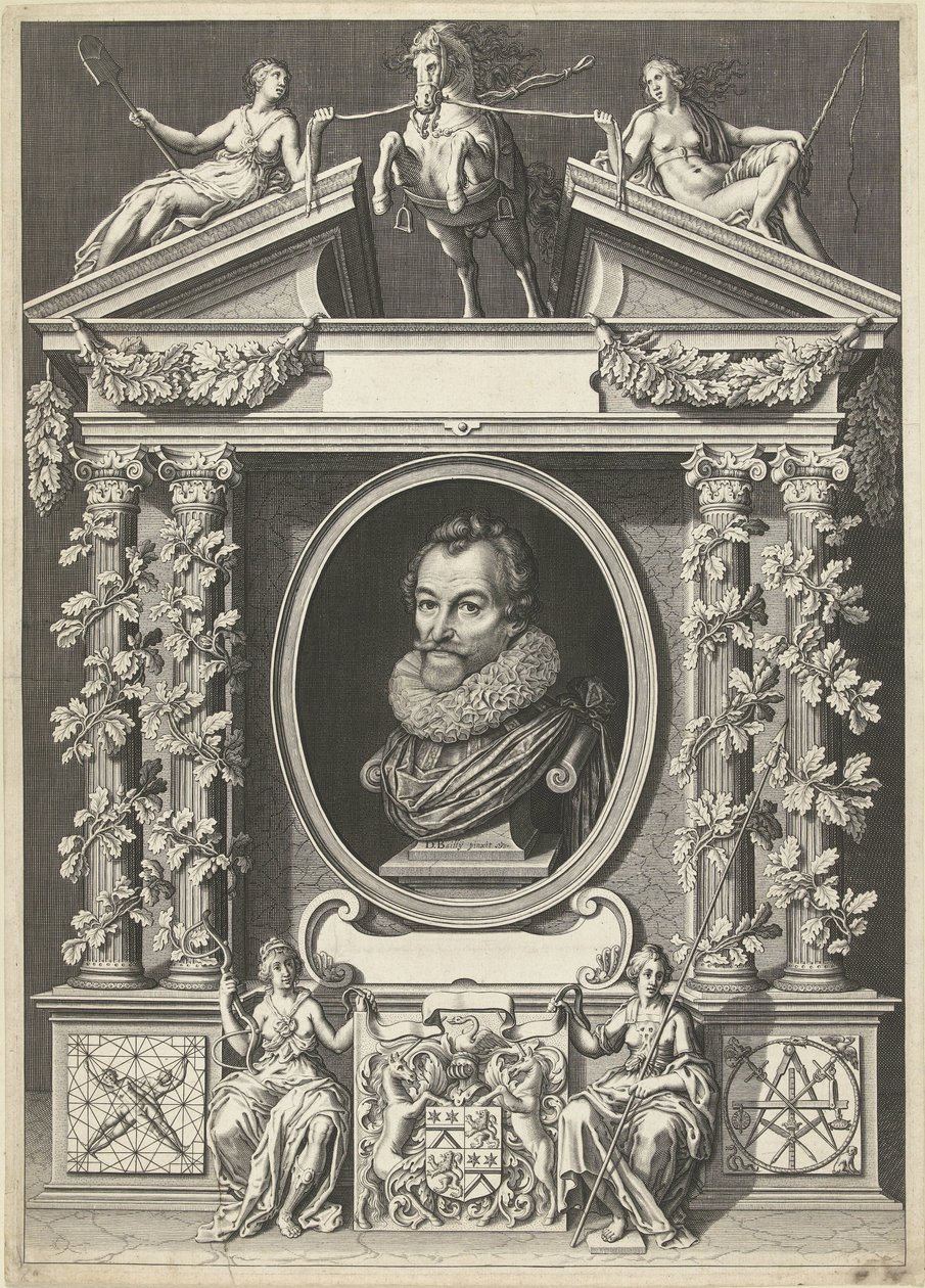 Retrato de Gerard Thibault en un marco arquitectónico de Willem Jacobsz Delff