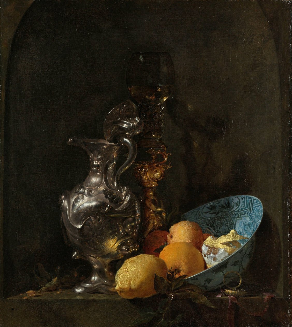 Bodegón con jarra de plata y cuenco de porcelana
Bodegón con jarra de plata de Willem Kalf