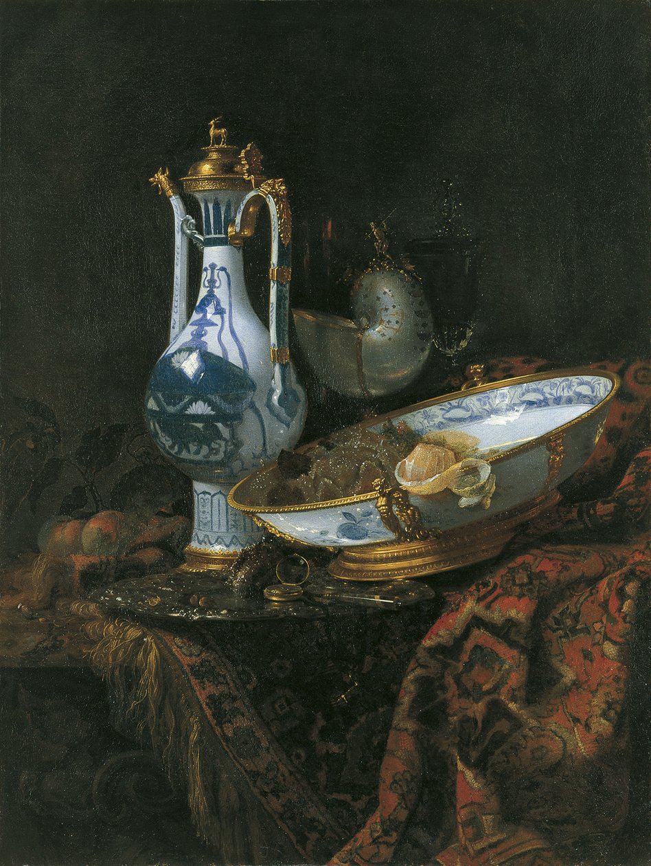 Naturaleza muerta con copa de Nautilus de Willem Kalf