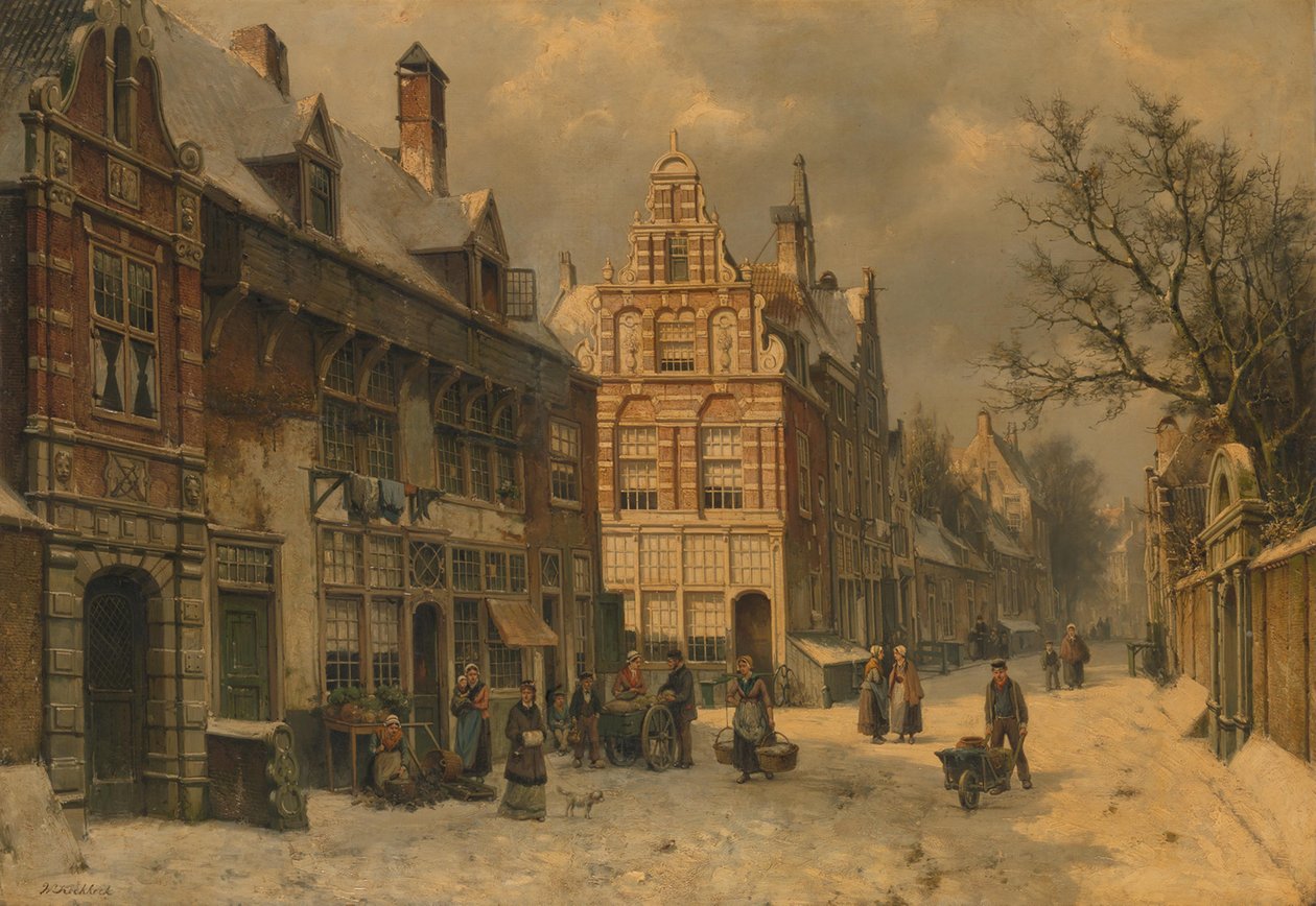 Paisaje urbano en invierno de Willem Koekkoek