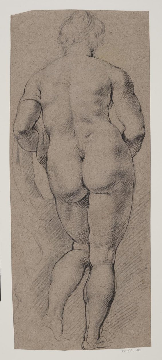 Desnudo femenino de pie visto desde atrás de Willem Panneels