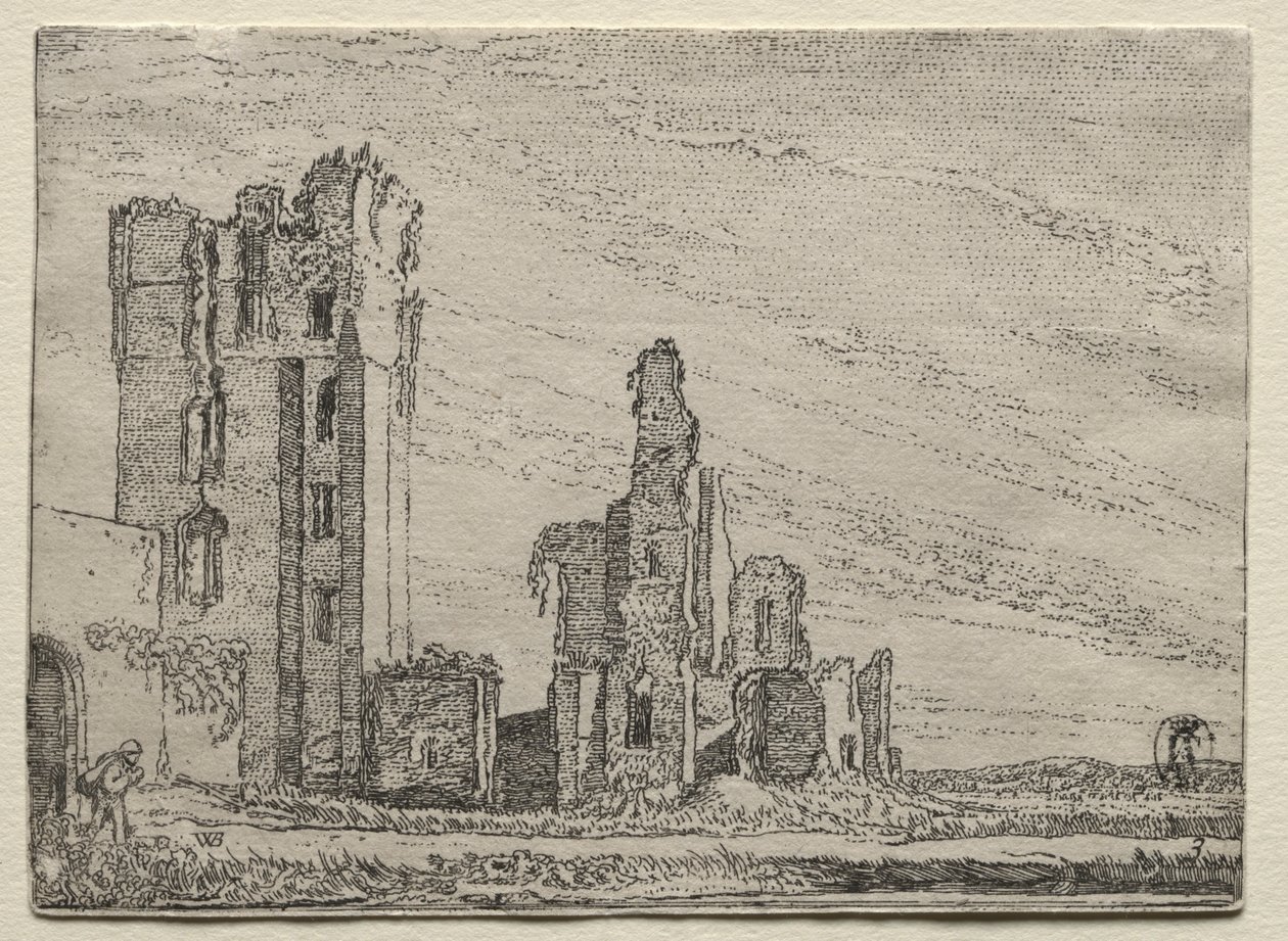 Ruinas del Castillo Huys Te Kleef cerca de Haarlem, c. 1616 de Willem Pietersz Buytewech
