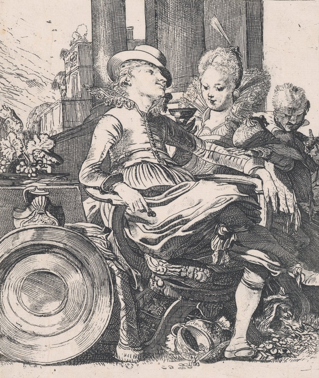 La pareja enamorada: Lucelle y Ascagnes, 1616 de Willem Pietersz. Buytewech