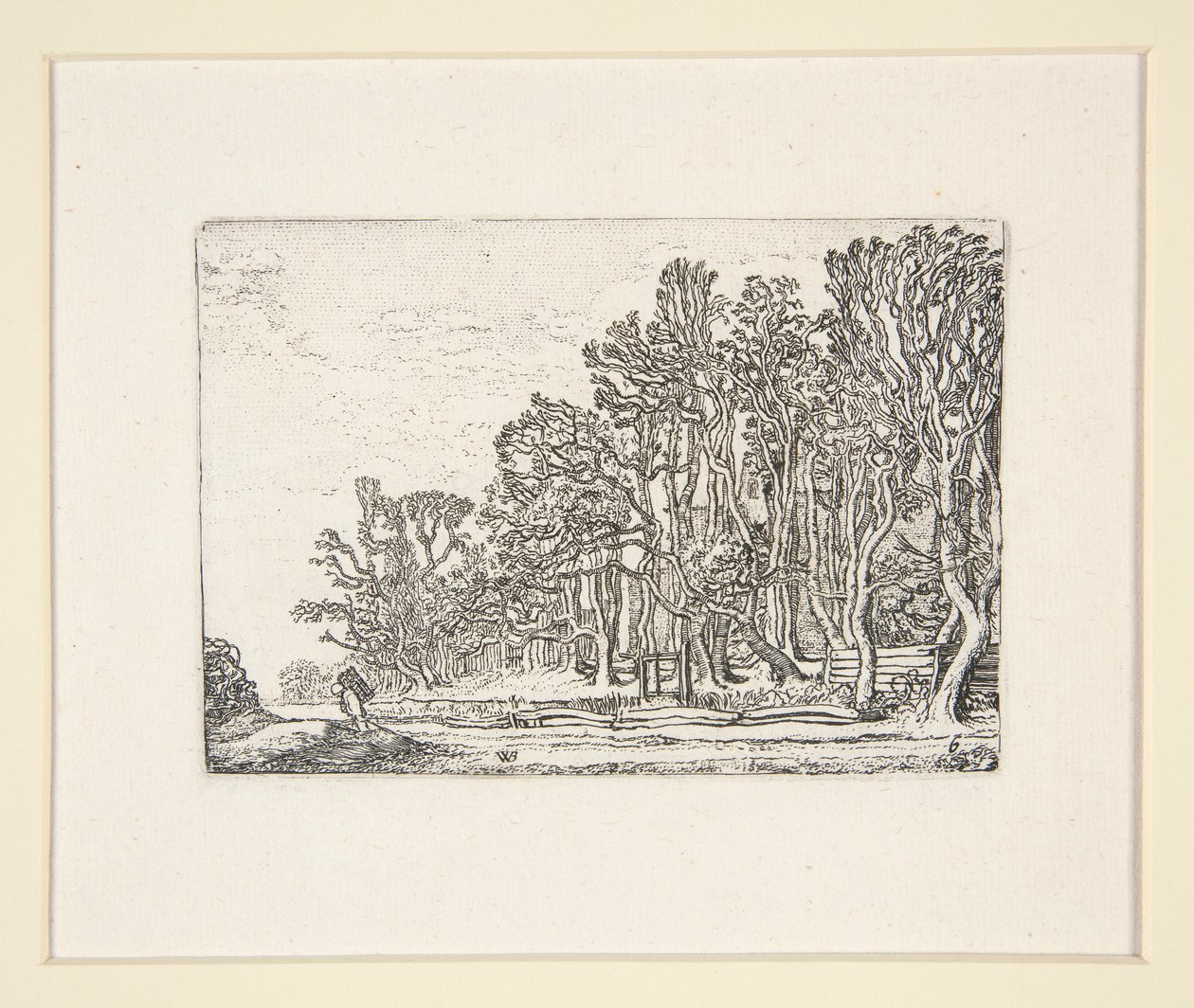 Dos tablones-setos, Lámina 6 de El conjunto de los paisajes de Willem Pietersz. Buytewech