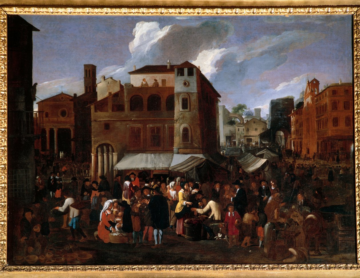 Escena de mercado de Willem Reuter