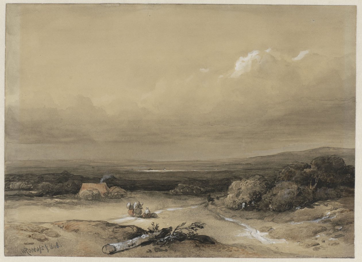 Paisaje de Willem Roelofs (I) (signed by artist)