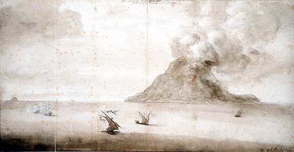 Vista de Stromboli, c.1661-5 de Willem Schellinks