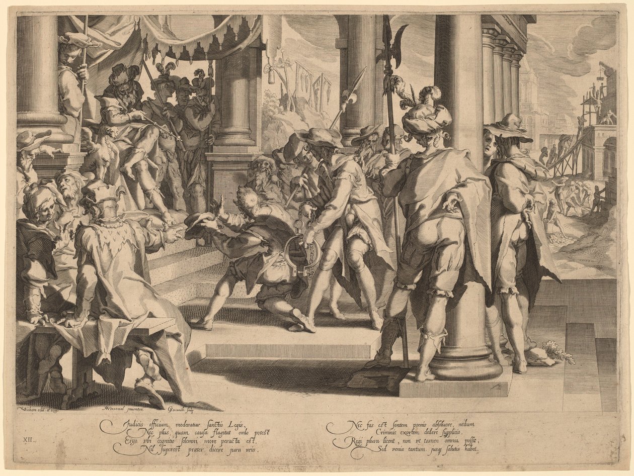 Alegoría de la justicia de Willem Swanenburgh, after Joachim Anthonisz Wtewael